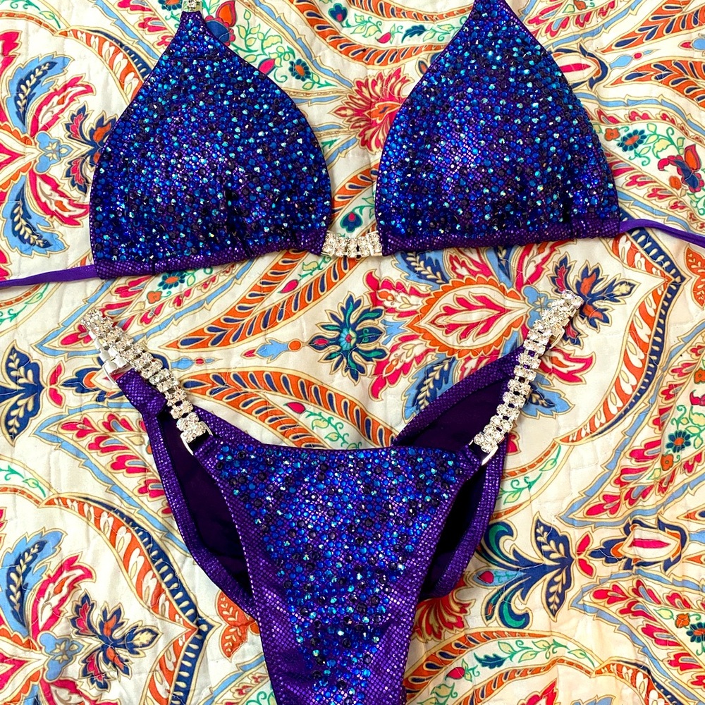 Purple bikini competition suit